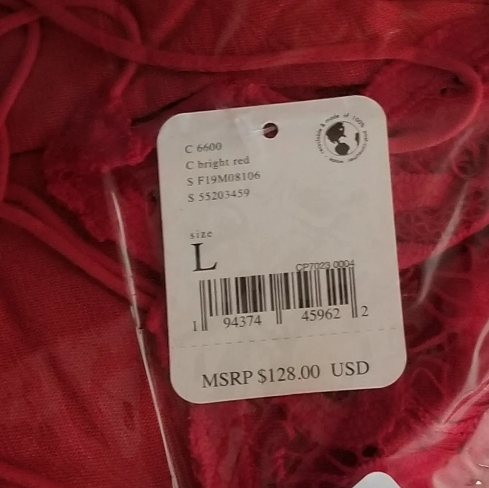 Free People Adella Maxi Slip Dress - Bright Red - Size L - NWT - Picture 2 of 2